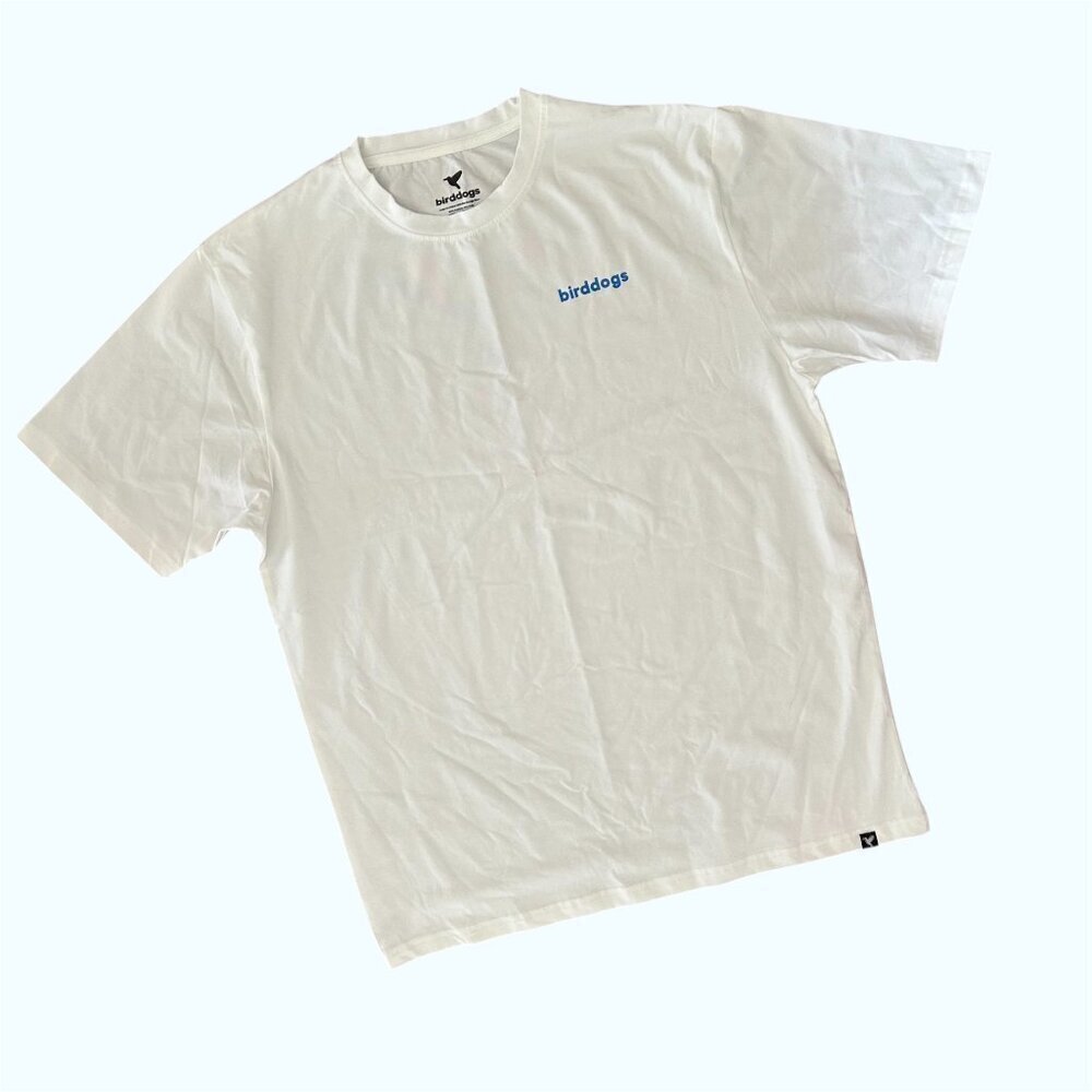 NWOT Birddogs Men's Splatterpaint Hummingbird Logo White Tee Shirt Size XL